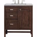 Addison 30IN Single Vanity Mid-Century Acacia w/ 3 CM Eternal Jasmine Pearl Silestone Top
