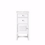 Athens 15IN Base Cabinet w/ Drawers and Left Door Glossy White w/ 3 CM Eternal Jasmine Pearl Silestone Top