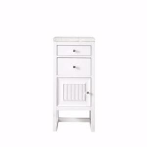 Athens 15IN Base Cabinet w/ Drawers and Left Door Glossy White w/ 3 CM Eternal Jasmine Pearl Silestone Top