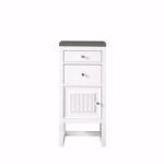 Athens 15IN Base Cabinet w/ Drawers and Left Door Glossy White w/ 3 CM Grey Expo Silestone Top