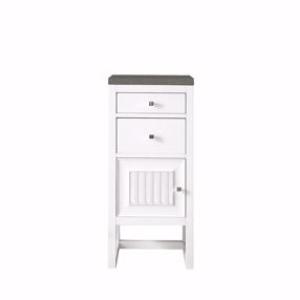Athens 15IN Base Cabinet w/ Drawers and Left Door Glossy White w/ 3 CM Grey Expo Silestone Top