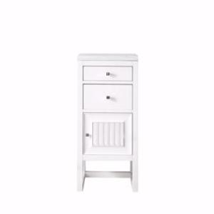 Athens 15IN Base Cabinet w/ Drawers and Right Door Glossy White w/ 3 CM Arctic Fall Solid Surface Top