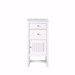 Athens 15IN Base Cabinet w/ Drawers and Right Door Glossy White w/ 3 CM Carrara Marble Top