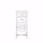 Athens 15IN Base Cabinet w/ Drawers and Right Door Glossy White w/ 3 CM Eternal Jasmine Pearl Silestone Top