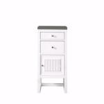 Athens 15IN Base Cabinet w/ Drawers and Right Door Glossy White w/ 3 CM Grey Expo Silestone Top