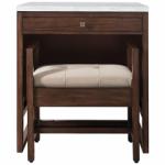 Athens 30IN Countertop Unit (makeup counter) Mid Century Acacia w/ 3 CM Arctic Fall Solid Surface Top