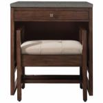 Athens 30IN Countertop Unit (makeup counter) Mid Century Acacia w/ 3 CM Grey Expo Silestone Top