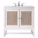 Athens 30IN Single Vanity Glossy White w/ 3 CM Carrara White Top