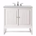 Athens 30IN Single Vanity Glossy White w/ 3 CM Eternal Jasmine Pearl Silestone Top
