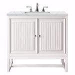 Athens 30IN Single Vanity Glossy White w/ 3 CM Ethereal Noctis Top