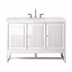 Athens 48IN Single Vanity Glossy White w/ 3 CM Eternal Jasmine Pearl Silestone Top