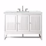 Athens 48IN Single Vanity Glossy White w/ 3 CM Ethereal Noctis Top