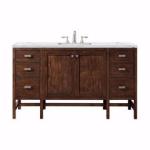 Addison 60IN Single Vanity Mid-Century Acacia w/ 3 CM Ethereal Noctis Silestone Top