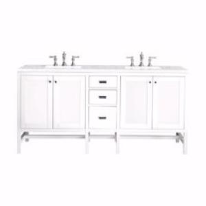 Addison 72IN Double Vanity Glossy White w/ 3 CM Eternal Jasmine Pearl Silestone Top