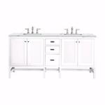 Addison 72IN Double Vanity Glossy White w/ 3 CM Ethereal Noctis Top