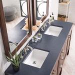 Addison 72IN Double Vanity Mid-Century Acacia w/ 3 CM Charcoal Soapstone Silestone Top