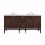 Addison 72IN Double Vanity Mid-Century Acacia w/ 3 CM Ethereal Noctis Silestone Top