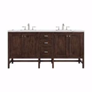 Addison 72IN Double Vanity Mid-Century Acacia w/ 3 CM Ethereal Noctis Silestone Top