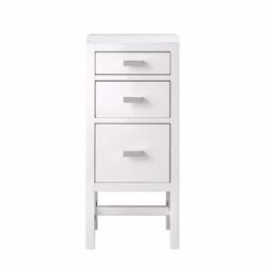 Addison 15IN Base Cabinet Glossy White w/ 3 CM Arctic Fall Solid Surface Top