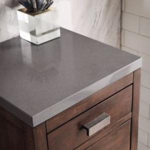 Addison 15IN Base Cabinet Mid-Century Acacia w/ 3 CM Grey Expo Silestone Top
