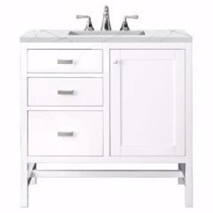 Addison 36IN Single Vanity Glossy White w/ 3 CM Ethereal Noctis Top