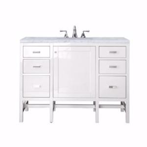Addison 48IN Single Vanity Glossy White w/ 3 CM Carrara White Top