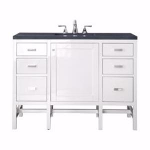Addison 48IN Single Vanity Glossy White w/ 3 CM Charcoal Soapstone Silestone Top