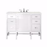 Addison 48IN Single Vanity Glossy White w/ 3 CM Eternal Jasmine Pearl Silestone Top