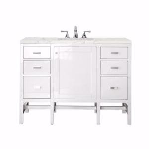 Addison 48IN Single Vanity Glossy White w/ 3 CM Eternal Jasmine Pearl Silestone Top
