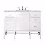 Addison 48IN Single Vanity Glossy White w/ 3 CM Ethereal Noctis Top