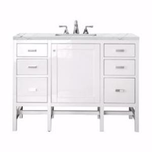 Addison 48IN Single Vanity Glossy White w/ 3 CM Ethereal Noctis Top