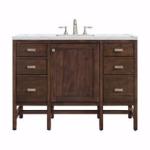 Addison 48IN Single Vanity Mid-Century Acacia w/ 3 CM Ethereal Noctis Silestone Top