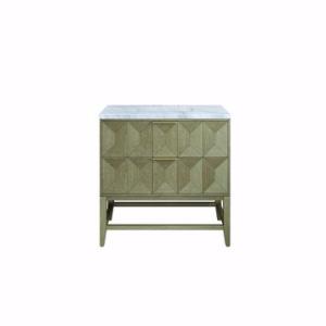 Emmeline 36IN Single Vanity Pebble Oak w/ 3 CM Carrara Marble Top