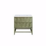 Emmeline 36IN Single Vanity Pebble Oak w/ 3 CM White Zeus Top