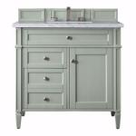 Brittany 36IN Single Vanity Sage Green w/ 3 CM Eternal Jasmine Pearl Silestone Top