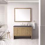 Hudson 48IN Single Vanity Light Natural Oak w/ 3 CM Charcoal Soapstone Top