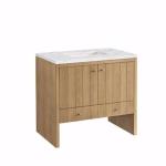 Hudson 36IN Single Vanity Light Natural Oak w/ 3 CM Ethereal Noctis Top