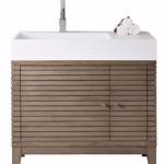 Linear 36IN Single Vanity Cabinet Whitewashed Walnut