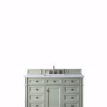 Brittany 48IN Single Vanity Sage Green w/ 3 CM Eternal Jasmine Pearl Silestone Top