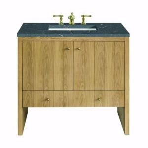 Hudson 36IN Single Vanity Light Natural Oak w/ 3 CM Parisien Bleu Top