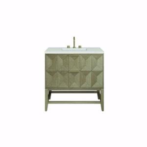 Emmeline 36IN Single Vanity Pebble Oak w/ 3 CM Lime Delight Top