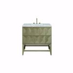 Emmeline 36IN Single Vanity Pebble Oak w/ 3 CM Victorian Silver Top