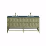 Emmeline 72IN Double Vanity Pebble Oak w/ 3 CM Parisien Bleu Top