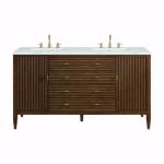 Myrrin 60IN Double Vanity Mid Century Walnut w/ 3 CM Ethereal Noctis Silestone Top
