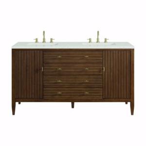 Myrrin 60IN Double Vanity Mid Century Walnut w/ 3 CM Lime Delight Silestone Top