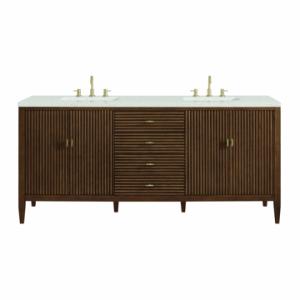 Myrrin 72IN Double Vanity Mid Century Walnut w/ 3 CM Lime Delight Silestone Top
