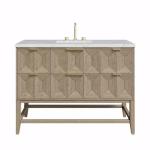 Emmeline 48IN Single Vanity Pebble Oak w/ 3 CM Ethereal Noctis Silestone Top