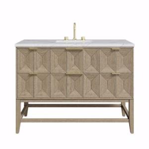 Emmeline 48IN Single Vanity Pebble Oak w/ 3 CM Ethereal Noctis Silestone Top