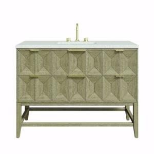 Emmeline 48IN Single Vanity Pebble Oak w/ 3 CM Lime Delight Silestone Top