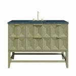 Emmeline 48IN Single Vanity Pebble Oak w/ 3 CM Parisien Bleu Silestone Top